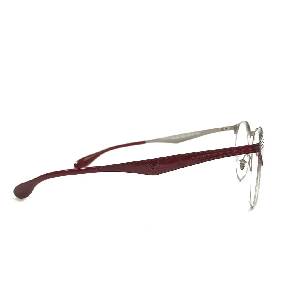 Ray-Ban Eyeglasses Frames RB6406 3024 Matte Grey Burgundy Red Round 49-18-140